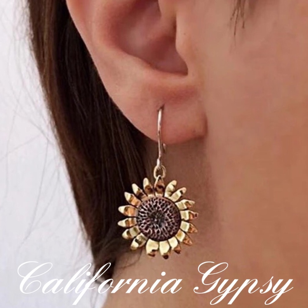 HP🎉Gold Bronze Sunflower Earrings - Picture 3 of 4